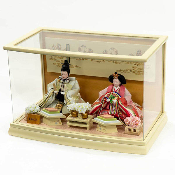 吉徳　 雛人形　小三五親王 春彩 LEDライト付き アクリルケース飾り　詳細画像