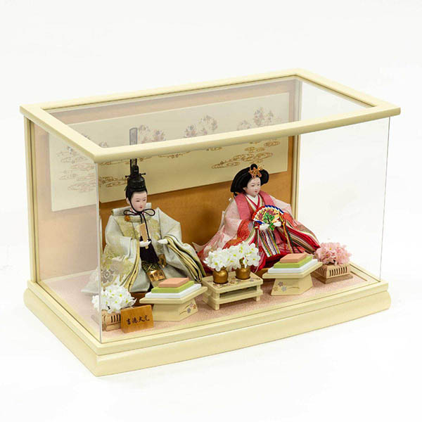 吉徳　 雛人形　小三五親王 春彩 LEDライト付き アクリルケース飾り　詳細画像