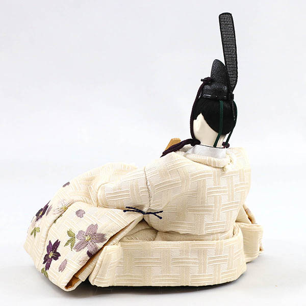 雛人形 柴田家千代 柴田家千代作 葵 算崩地紋 刺繍桜ちらし 白紫 柳親王 裾長衣装着 紅塗り台屏風 平飾り 詳細画像 柴田家千代 雛人形 柴田家千代作 葵 算崩地紋 刺繍桜ちらし 白紫 柳親王 裾長衣装着 紅塗り台屏風 平飾り 詳細画像