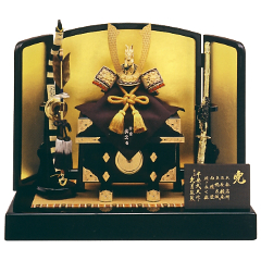 平安武久作 久月監製 本金箔押 正絹緋縅8号兜