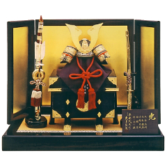 平安武久作　久月監製　本金箔押　正絹赤糸縅12号兜