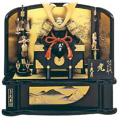 久月　正絹茜糸縅15号兜　天の橋立枠屏風飾り