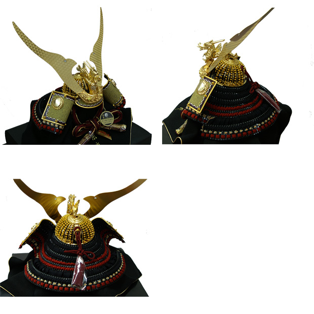 中村宗光作　久月監製　兜　金屏風平台飾り（正絹糸縅）