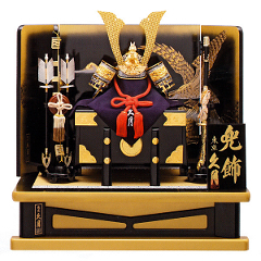 久月　朱赤縅15号兜　大鷹塗屏風飾り