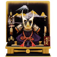 久月　25号着用兜　大富士二曲屏風中高床台飾り（正絹糸縅）