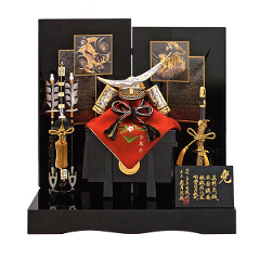 上原玉鳳作　久月監製　正絹色々縅12号　三日月兜