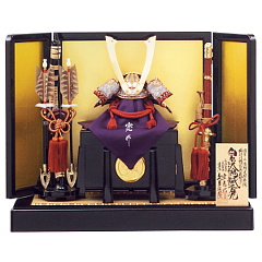 中村宗光作　伝南部光経奉納　正絹白糸沢瀉縅7号之兜　久月監製　【11542】