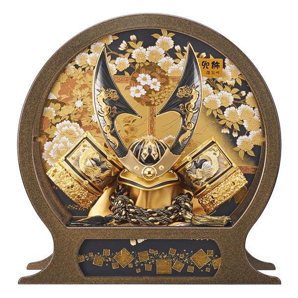 剣竜 兜飾り 彩色金ＬＧ 手鏡型アクリルケース飾り オルゴール付き 【G6-1 】