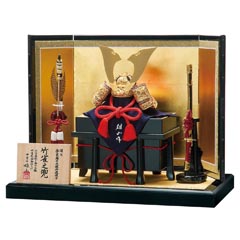 五月人形: 雄山作 竹雀之兜 兜飾り