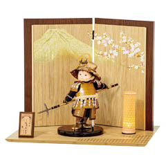 五月人形: 壹三（いちぞう）作 もののふ童徳川 LED灯り付 子供大将飾り