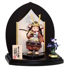 五月人形: 壹三（いちぞう）作 凛華 LED灯付き衝立 子供大将飾り