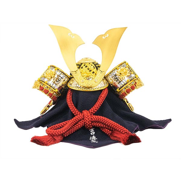 吉徳　 五月人形　雄山作 正絹赤絲縅 兜 収納飾り　詳細画像