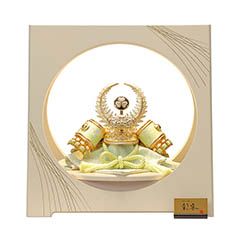 五月人形: 彩宴 竹日和 徳川 LEDライト付き 円形窓飾り台 兜飾り