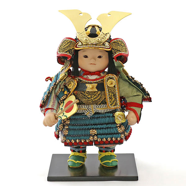 幸一光　 五月人形　海（かい） 黒小札縹威 タモ 白木 まどか 円形 筒型 アクリルケース　詳細画像