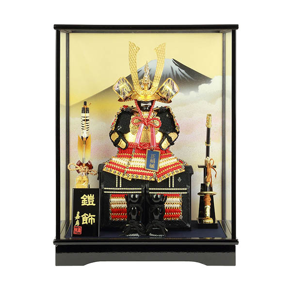 正絹 鎧 ガラス ケース飾り