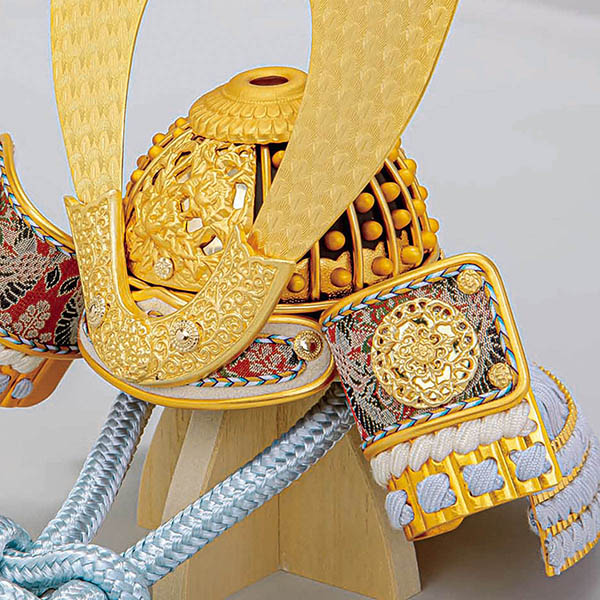 平安豊久　 五月人形　雄山作 空 兜 平飾り 白木 木目 台屏風　詳細画像