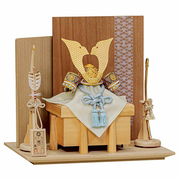 雄山作 空 兜 平飾り 白木 木目 台屏風