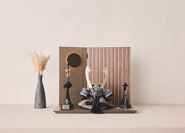 平安豊久　 五月人形　雄山作 月読平飾 兜飾り LED照明付き屏風　詳細画像