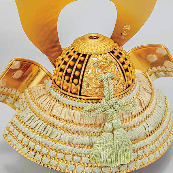 五月人形 平安豊久 雄山作 葵 若草色糸縅 白木木製飾り台 屏風 兜飾り 詳細画像 平安豊久 五月人形 雄山作 葵 若草色糸縅 白木木製飾り台 屏風 兜飾り 詳細画像