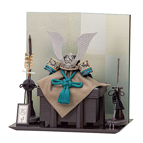 雄山作 群青 燻し銀金物 兜飾り