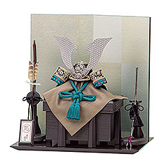 五月人形: 雄山作 群青 燻し銀金物 兜飾り