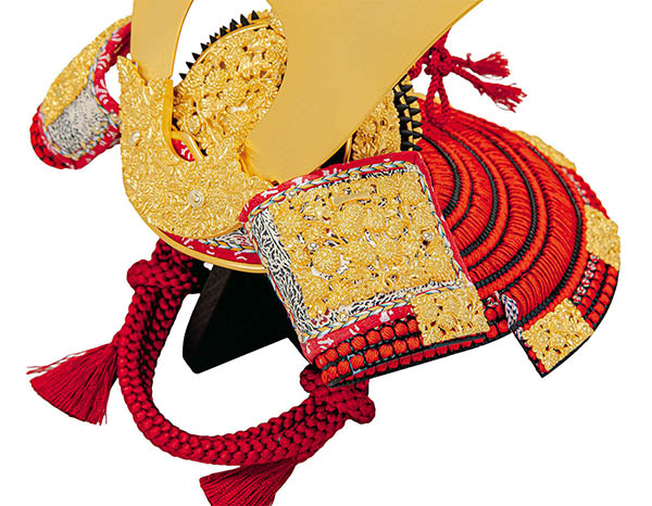 平安豊久　 五月人形　雄山作 五分の一 菊一文字之兜 LED照明付き アクリルケース飾り　詳細画像