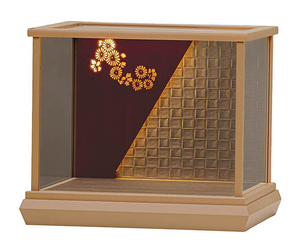 平安豊久　 五月人形　雄山作 五分の一 菊一文字之兜 LED照明付き アクリルケース飾り　詳細画像