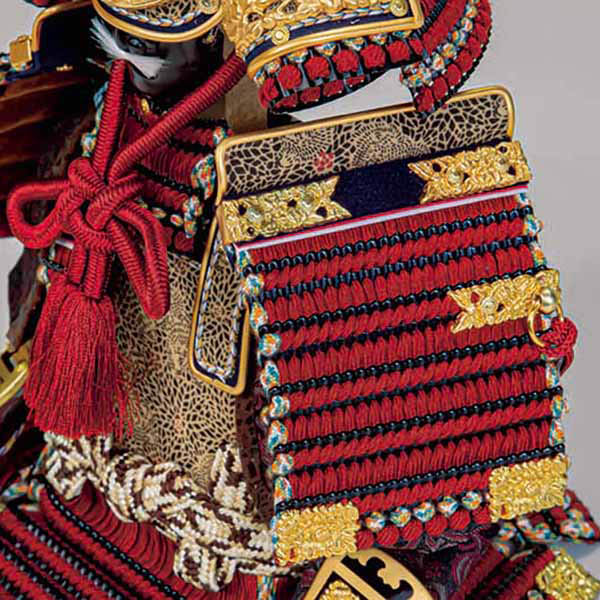 平安豊久　 五月人形　雄山作 聖 極細小札 正絹赤糸縅 鎧飾り　詳細画像