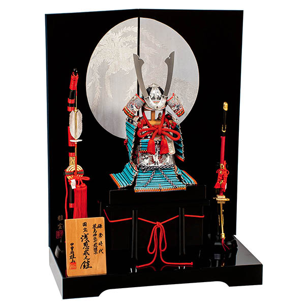 雄山作 四分の一 本仕立浅葱威大鎧 浅葱威 鎧飾り