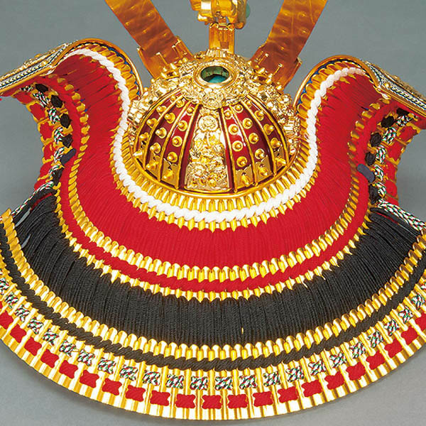 平安豊久　 五月人形　平安豊久作 瑛太 正絹糸縅 総檜造り飾り台 屏風 兜飾り　詳細画像