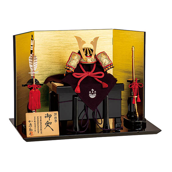 加藤鞆美作 三分の一 源頼朝 正絹糸縅 鹿革吹返し 兜飾り