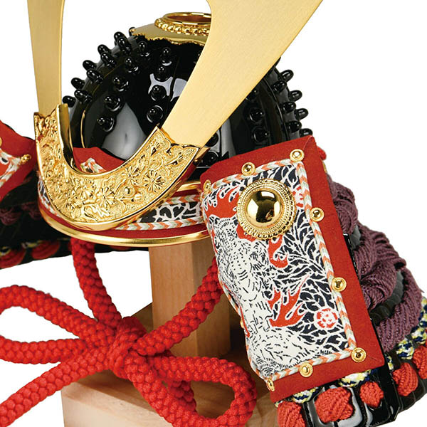 平安豊久　 五月人形　加藤鞆美作 四分の一 不動明王 木目 収納箱 屏風 兜 収納飾り　詳細画像