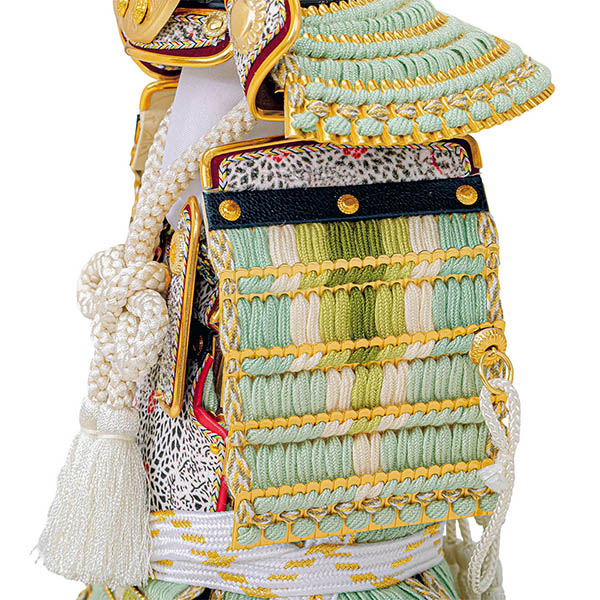 五月人形 平安豊久 武蔵朔太郎作 奉納淡緑糸沢瀉 鎧飾り 詳細画像 平安豊久 五月人形 武蔵朔太郎作 奉納淡緑糸沢瀉 鎧飾り 詳細画像