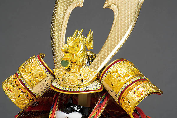 平安豊久　 五月人形　平安豊久作 京鎧 朱赤裾濃縅 高床台 鎧飾り　詳細画像