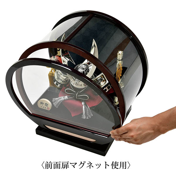 平安豊久　 五月人形　平安豊久作 伊吹 円型 丸型 アクリルケース飾り　詳細画像