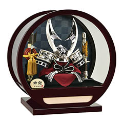 五月人形: 平安豊久作 伊吹 円型 丸型 アクリルケース飾り