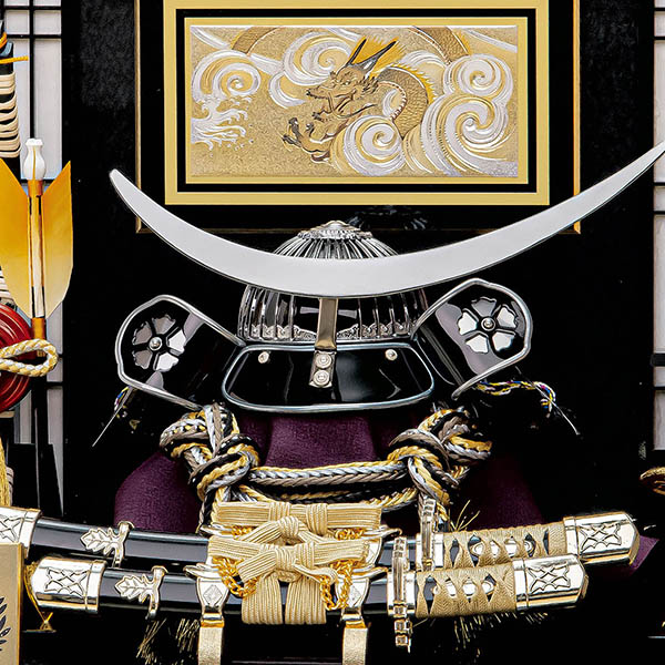 平安豊久　 五月人形　平安豊久作 伊達 パノラマガラスケース飾り　詳細画像