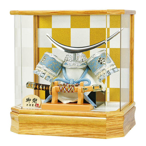 平安豊久作 涼雅 白木 木目 六角アクリルケース飾り