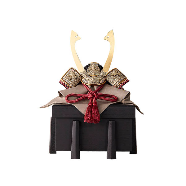 雄山作 無双雀黒小札紅梅威 兜 単品 櫃付き GH-031-KT