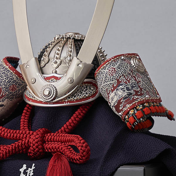 平安豊久　 五月人形　雄山作 浅葱糸威之兜 単品 櫃付き GH-040-KT　詳細画像