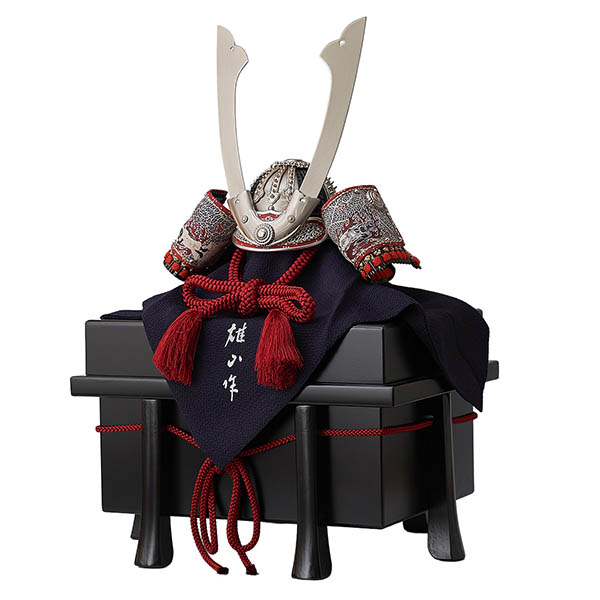 雄山作 浅葱糸威之兜 単品 櫃付き GH-040-KT