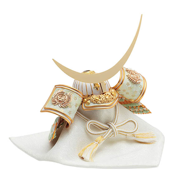 五月人形 久月 久月 兜 収納飾り 正絹 若草段縅 伊達政宗 白木 木目 詳細画像 久月 五月人形 久月 兜 収納飾り 正絹 若草段縅 伊達政宗 白木 木目 詳細画像