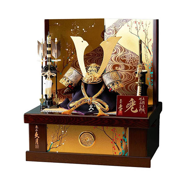 五月人形 久月 久月 兜 収納飾り 正絹 緋縅 光琳梅二曲屏風 収納箱 詳細画像 久月 五月人形 久月 兜 収納飾り 正絹 緋縅 光琳梅二曲屏風 収納箱 詳細画像