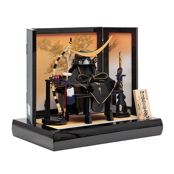 久月　 五月人形　中村宗光作 伊達政宗 兜 平飾り 正絹 紺糸縅 久月監製　詳細画像