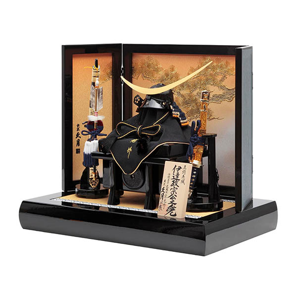 久月　 五月人形　中村宗光作 伊達政宗 兜 平飾り 正絹 紺糸縅 久月監製　詳細画像