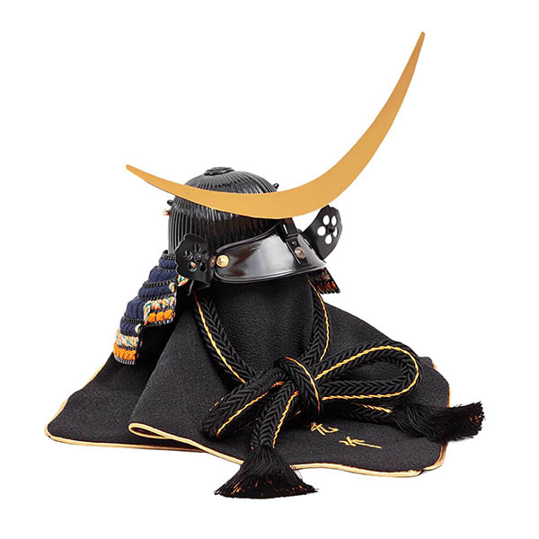 久月　 五月人形　中村宗光作 伊達政宗 兜 平飾り 正絹 紺糸縅 久月監製　詳細画像