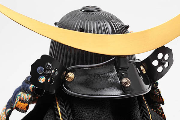 久月　 五月人形　中村宗光作 伊達政宗 兜 平飾り 正絹 紺糸縅 久月監製　詳細画像