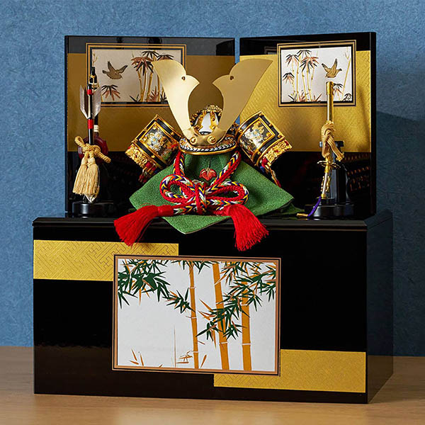 久月　 五月人形　上原玉鳳作 収納飾り 正絹 色々縅 久月監製　詳細画像