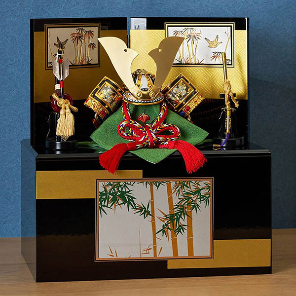 久月　 五月人形　上原玉鳳作 収納飾り 正絹 色々縅 久月監製　詳細画像