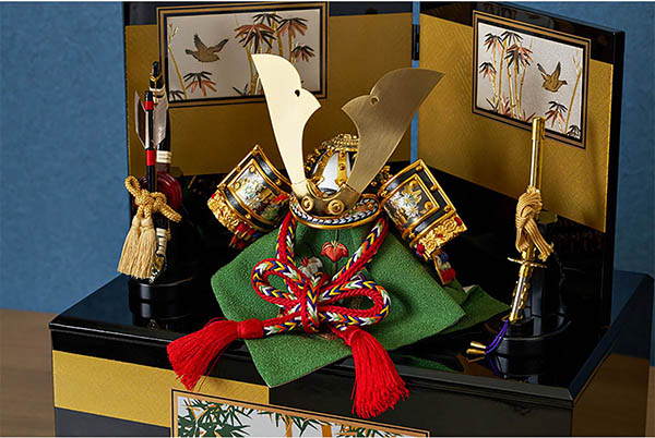 久月　 五月人形　上原玉鳳作 収納飾り 正絹 色々縅 久月監製　詳細画像